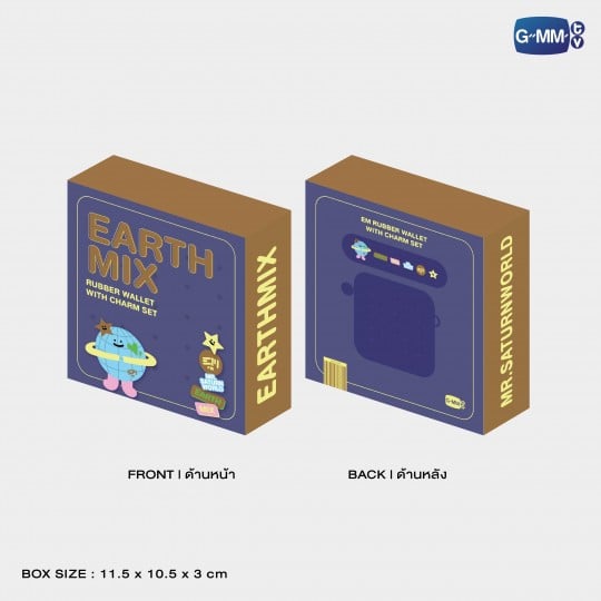 EARTHMIX RUBBER WALLET WITH CHARM SET 